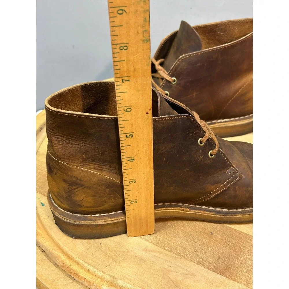 Clarks Desert Boots Mens 10 Brown Beeswax Leather Originals Chukka Casual Ankle